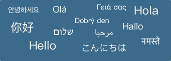 A graphic showing a list of different languages and scripts